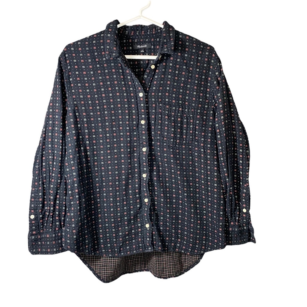 Madewell Oversized Ex-Boyfriend Shirt Mayfair Size Medium